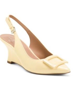Linea Paolo Patent Leather Vista Slingback Wedges